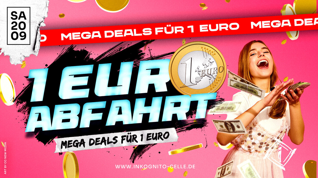 1€ ABFAHRT - DIE GANZE NACHT DRINKS FÜR 1€