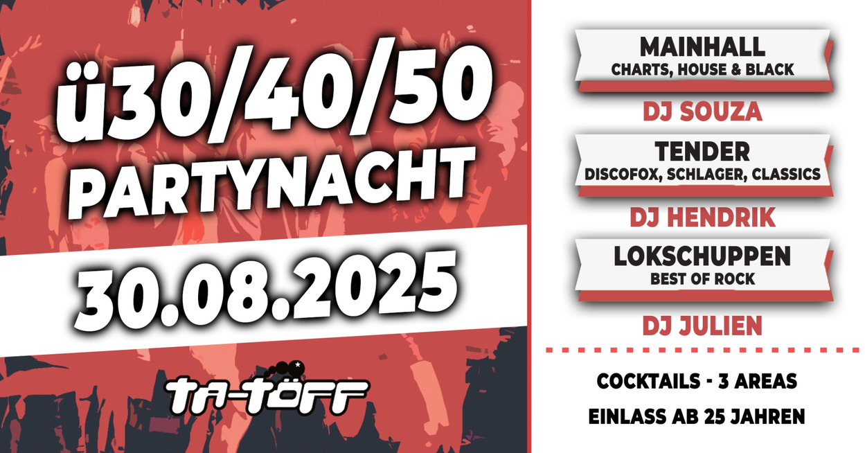 Ü30/40/50 Partynacht - die Kultparty in Bevern