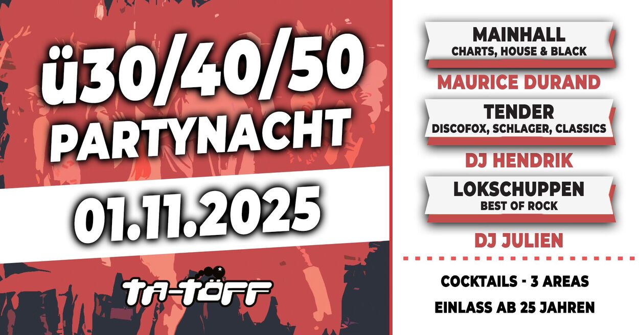 Ü30/40/50 PARTYNACHT - die Kultparty in Bevern