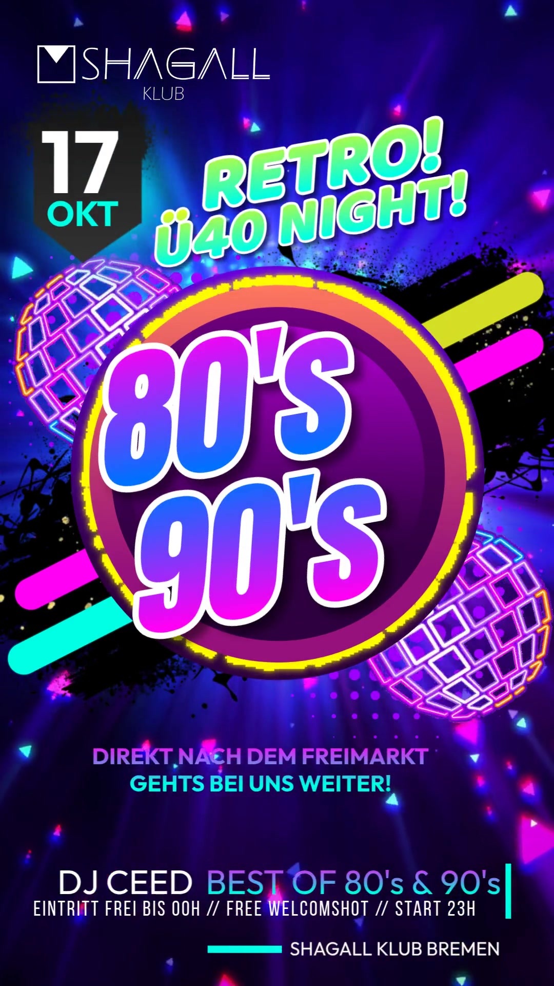 RETRO! Ü40 NIGHT – 80’s & 90’s