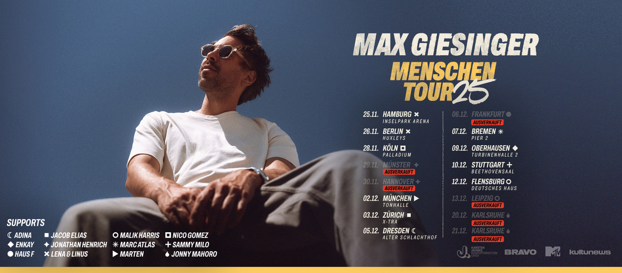 Max Giesinger | Menschen Tour 2025 