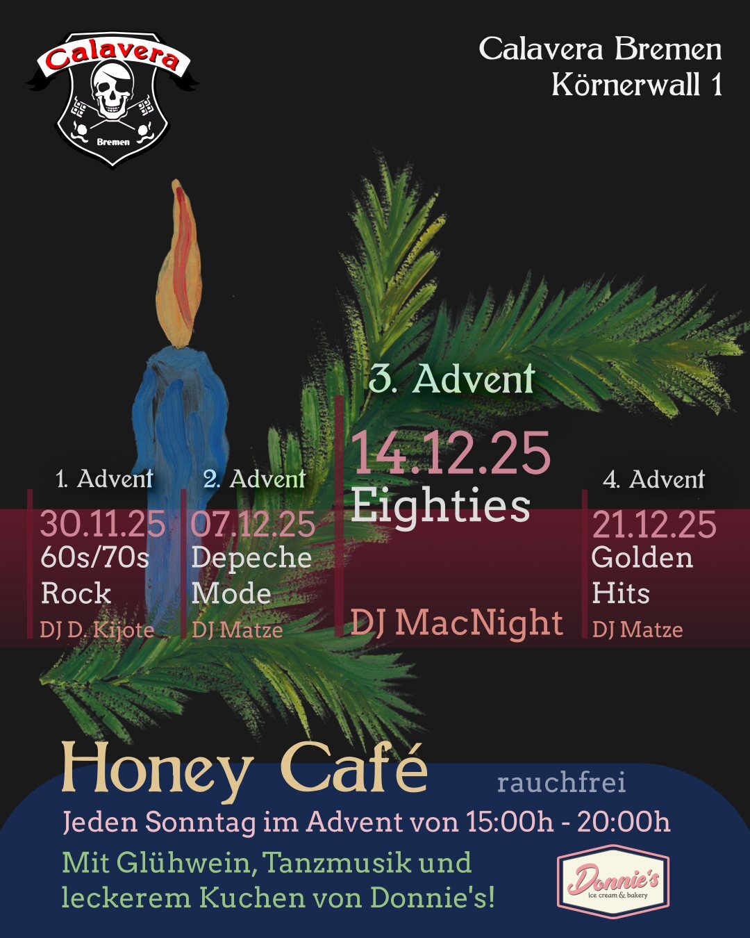 Honey Café - 3. Advent - Eighties mit DJ Cindy MacKnight