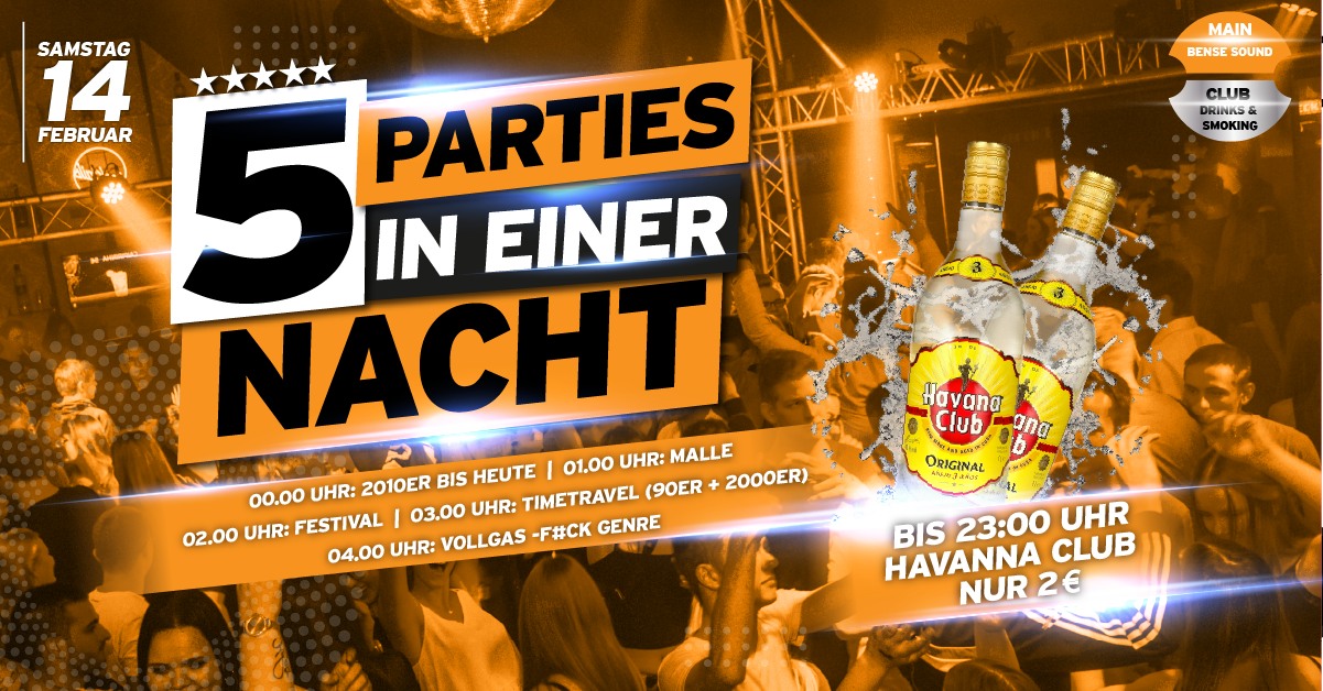 Feiere 5 Partie in einer Nacht