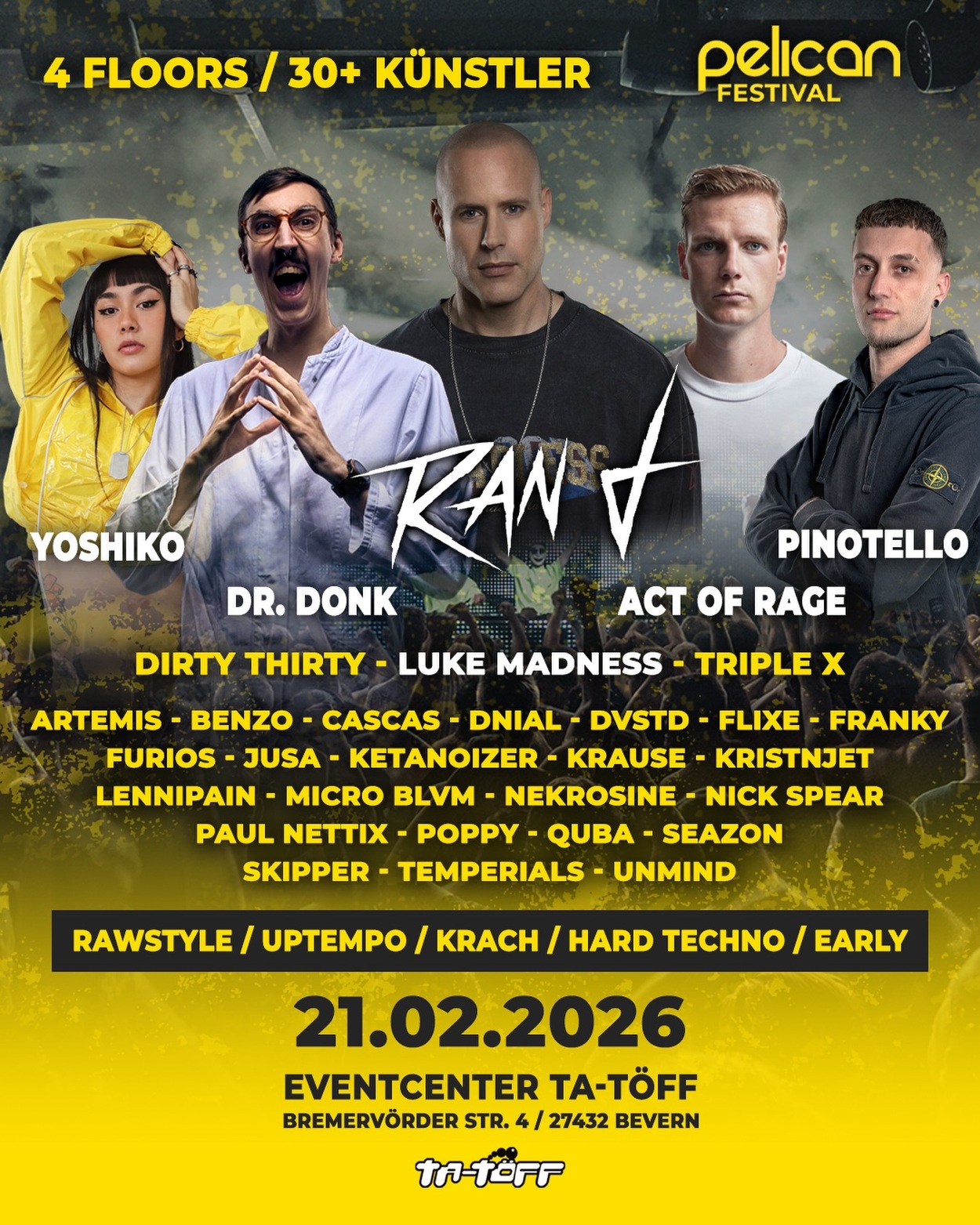 PELICAN FESTIVAL 4 Floors / 30 DJs