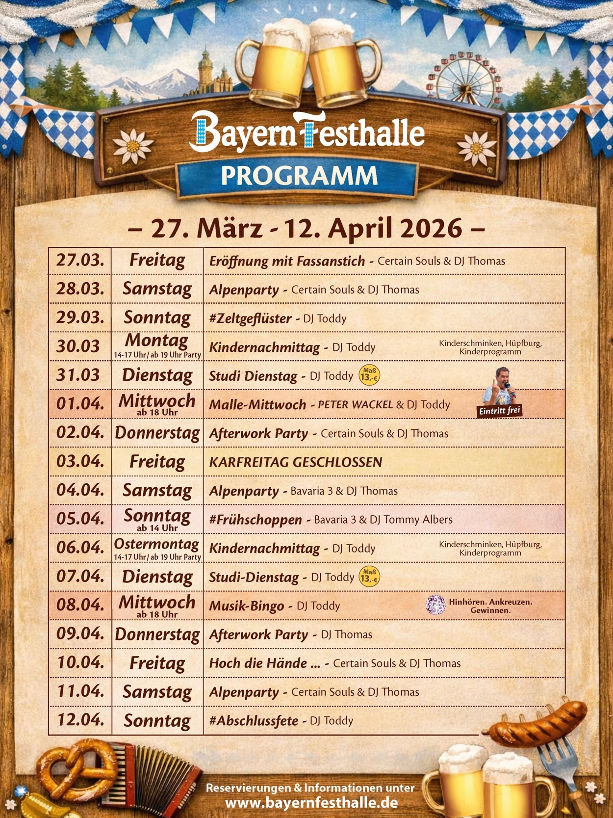 Kindernachmittag / ab 19 Uhr Party