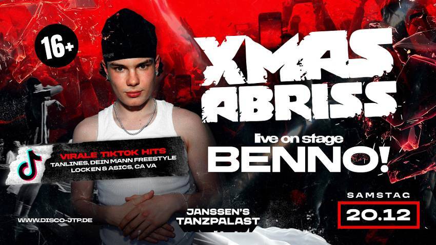 SCHOOLS OUT – X-MAS EDITION I LIVE : BENNO! (16+)