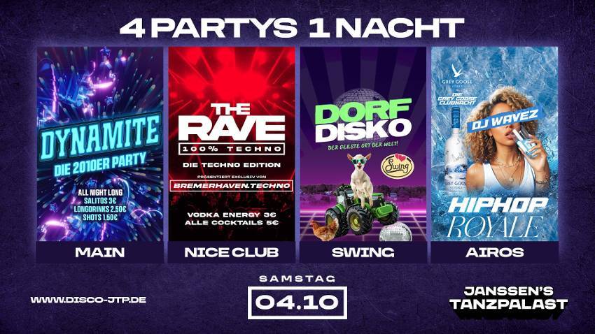 4 PARTYS IN EINER NACHT