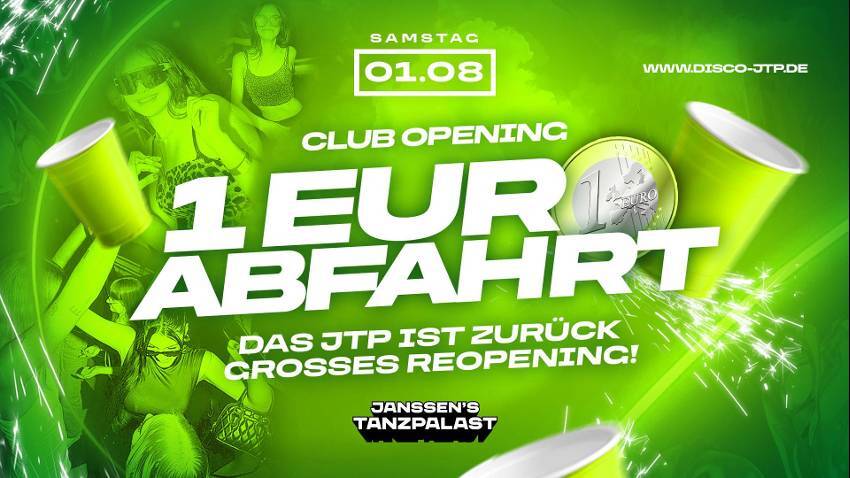 1€ ABFAHRT – Lieblingsclub REOPENING