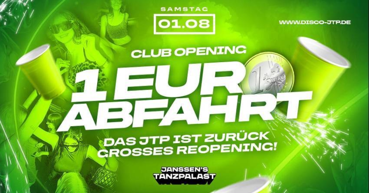 1€ ABFAHRT – Lieblingsclub REOPENING