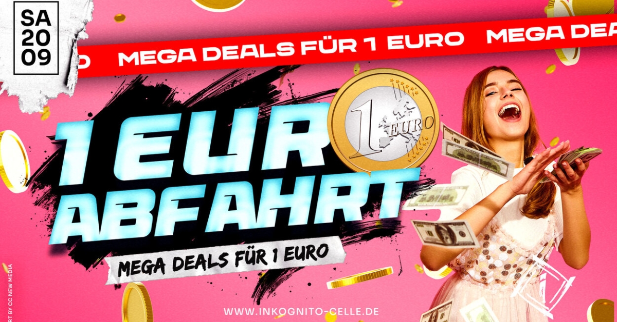 1€ ABFAHRT - DIE GANZE NACHT DRINKS FÜR 1€