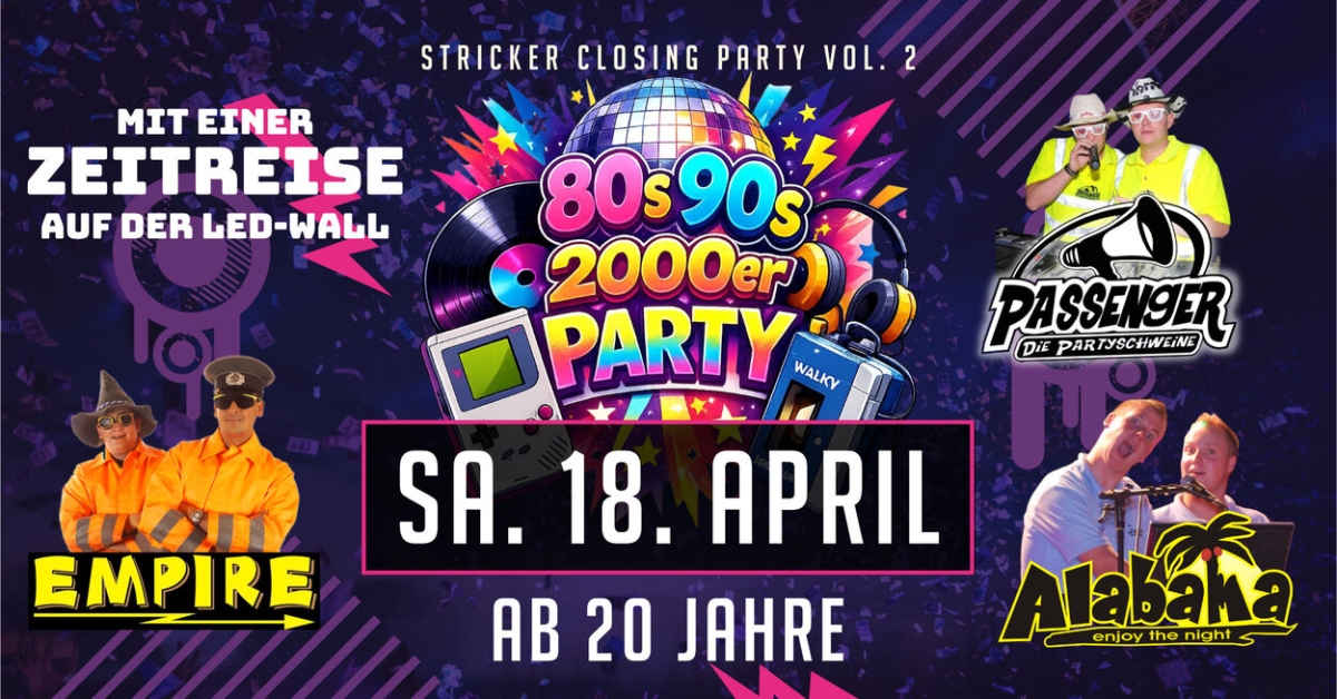 CLOSING PARTY II - 80er/90er/2000er