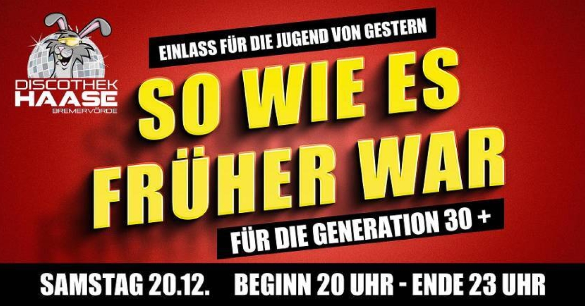 SO WIE ES FRÜHER WAR